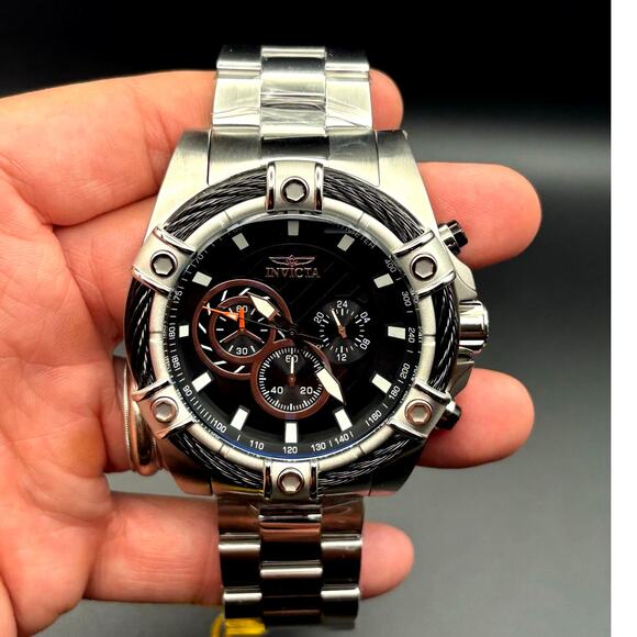 Invicta Bolt 25512 Mens 52mm Stainless Steel Chronograph Quartz 100m NIBWT - Picture 1 of 17